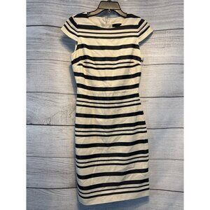 J. Crew Double Stripe Cap Sleeve Sheath Midi Dress